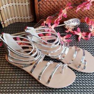 Silver Gladiator Sandals